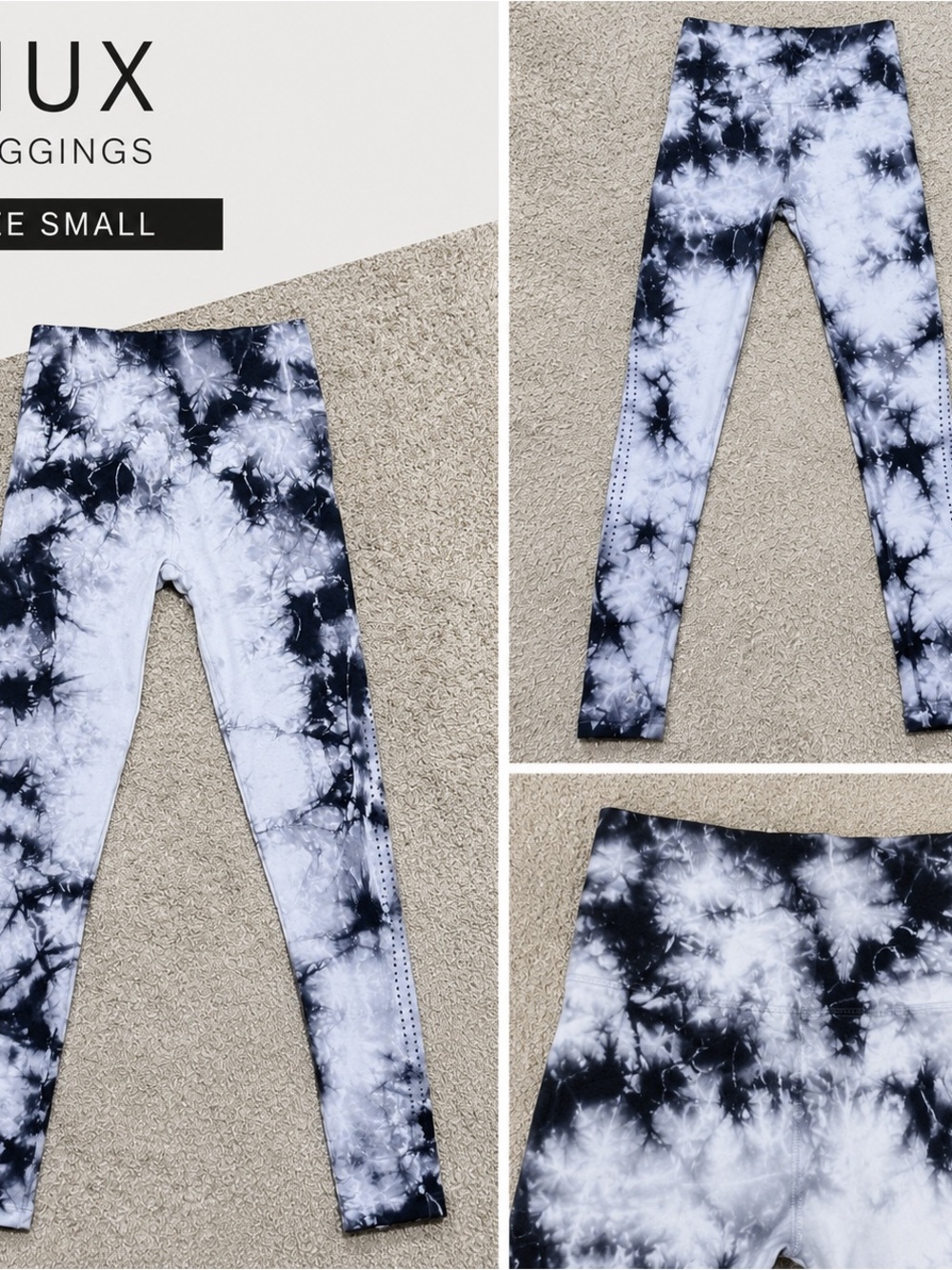 NUX Black & White Tie-Dye Leggings